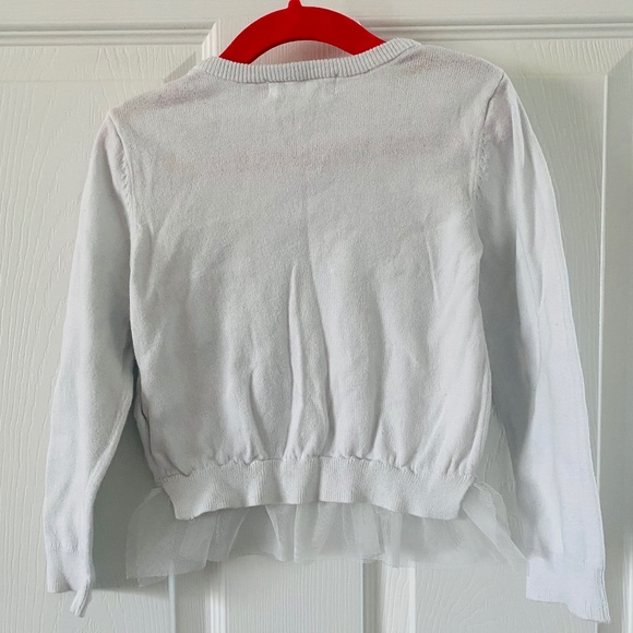 2T girl h&m sweater, white with silver unicorn sequins - Picture 4 of 5